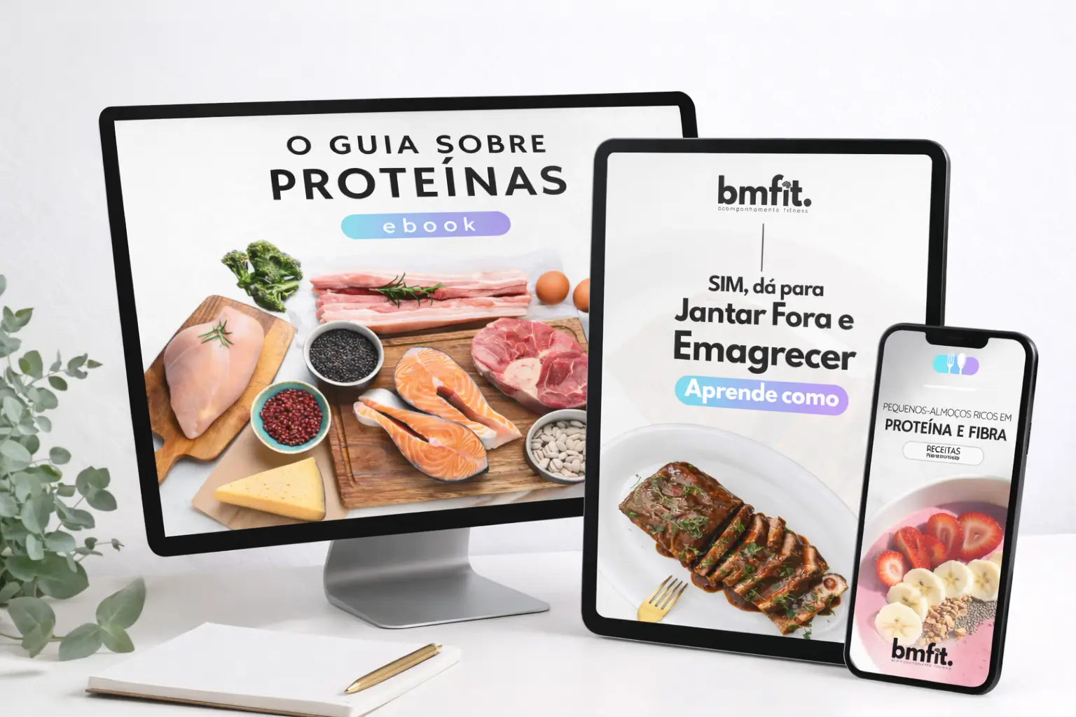 Ebooks com dicas e receitas para emagrecer saudável, elaborados por personal trainer online e nutricionista online certificados